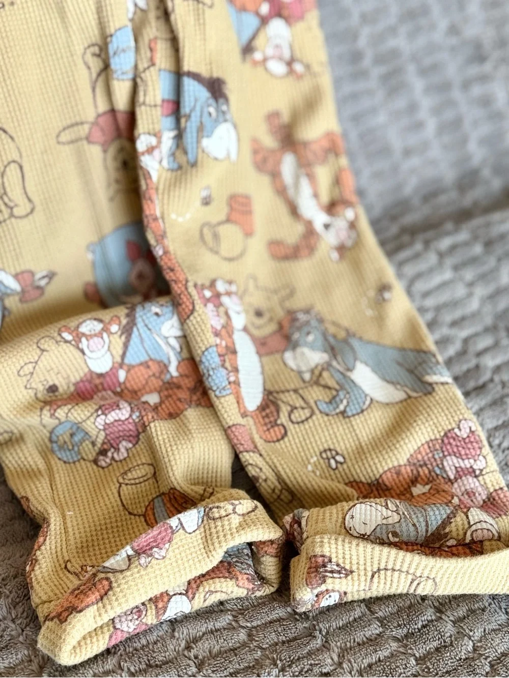 Winnie the Pooh Yellow Kids waffle knit Set